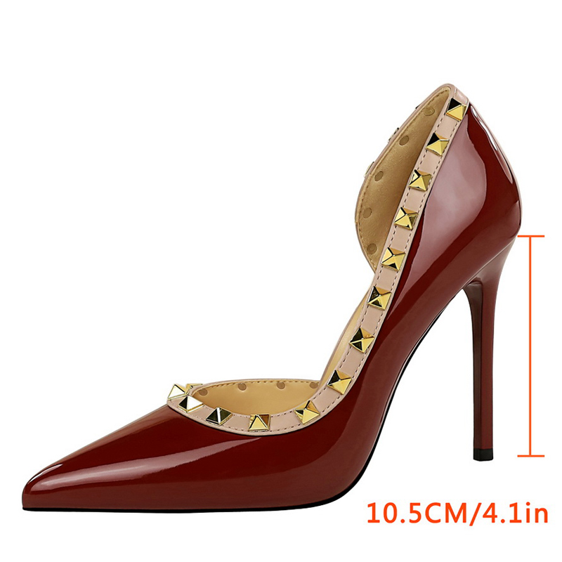 섹시한 여성용 펌프스 리벳 디자인 하이힐 10.5cm  - Shoe Tree 리뷰 및 가격