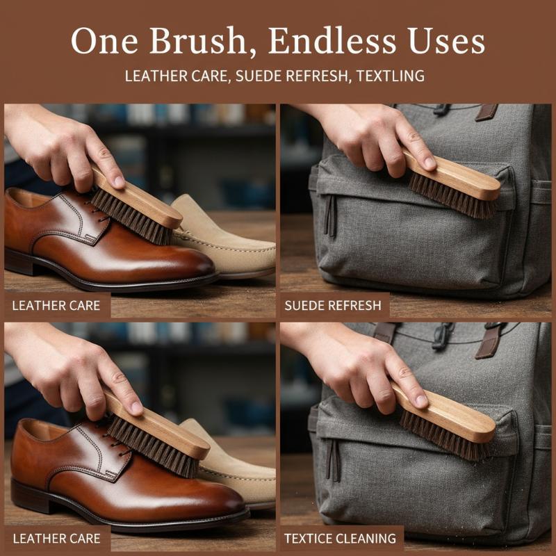 1PC 나무 신발 브러쉬 말털 가죽 신발을 위한 부드러 - Shoe Cleaning Brush 리뷰 및 가격