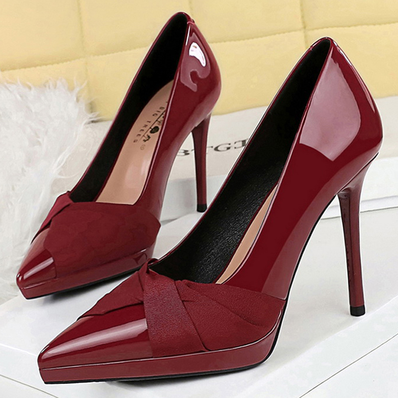 여성용 10.5cm 플랫폼 하이힐 에나멜 가죽 여성 펌 - Shoe Tree 리뷰 및 가격