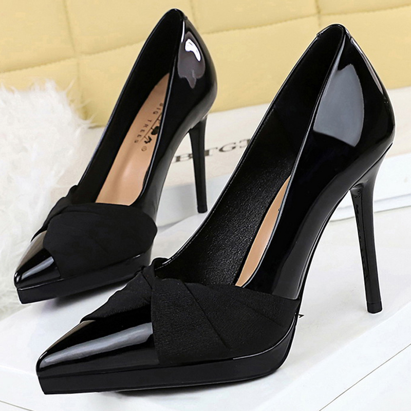 여성용 10.5cm 플랫폼 하이힐 에나멜 가죽 여성 펌 - Shoe Tree 리뷰 및 가격