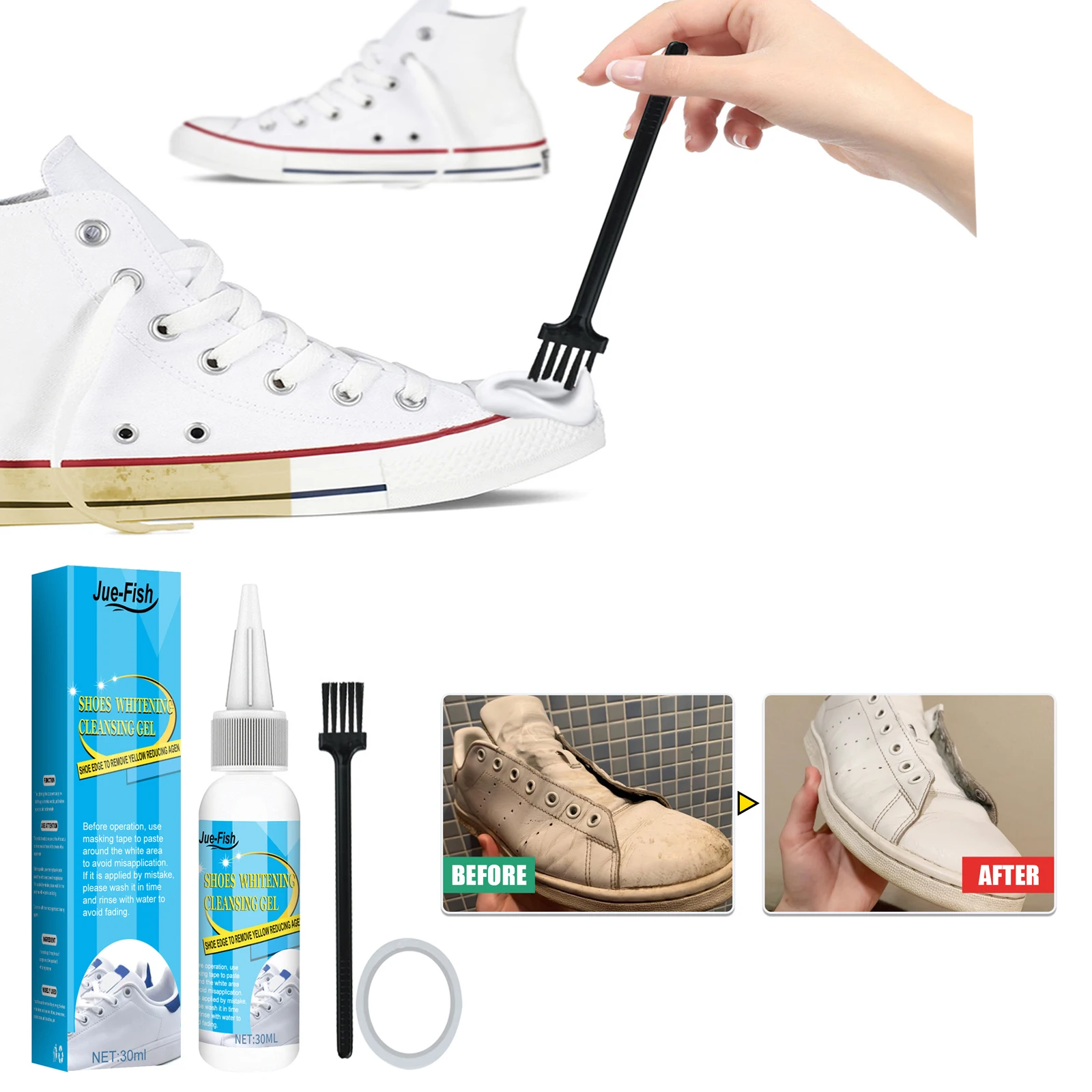 흰색 신발 청소 젤 얼룩 먼지 제거제, 신발 세척 운동 - Sneaker Cleaner 리뷰 및 가격