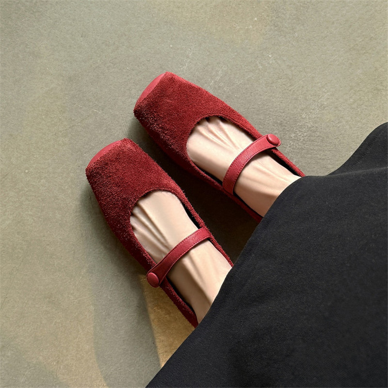 새로운 봄/가을 브러시드 소가죽 여성 신발 여성용 스퀘 - Shoe Brush 리뷰 및 가격